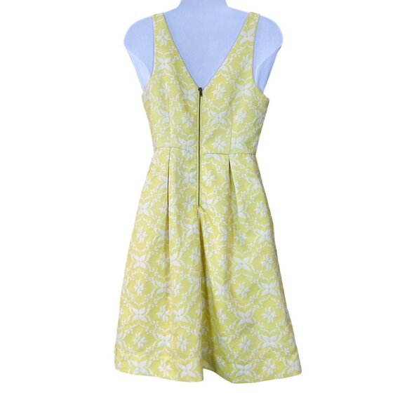 Anthropologie Moulinette Soeurs Longing for Yellow Sleeveless Brocade Dress 2 - Picture 4 of 9